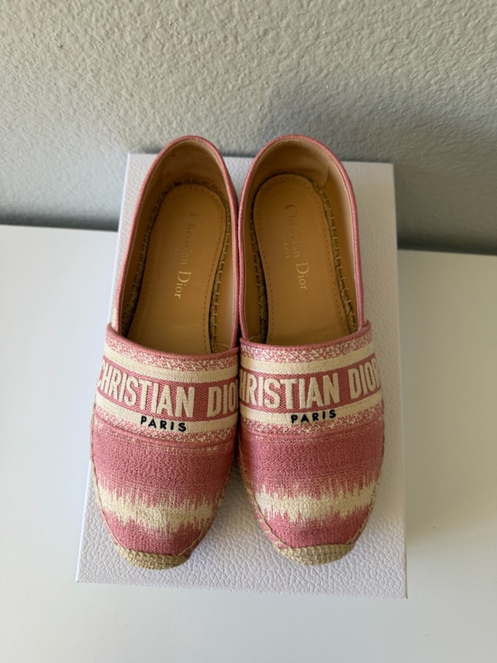 Christian Dior Pink Canvas Espadrilles